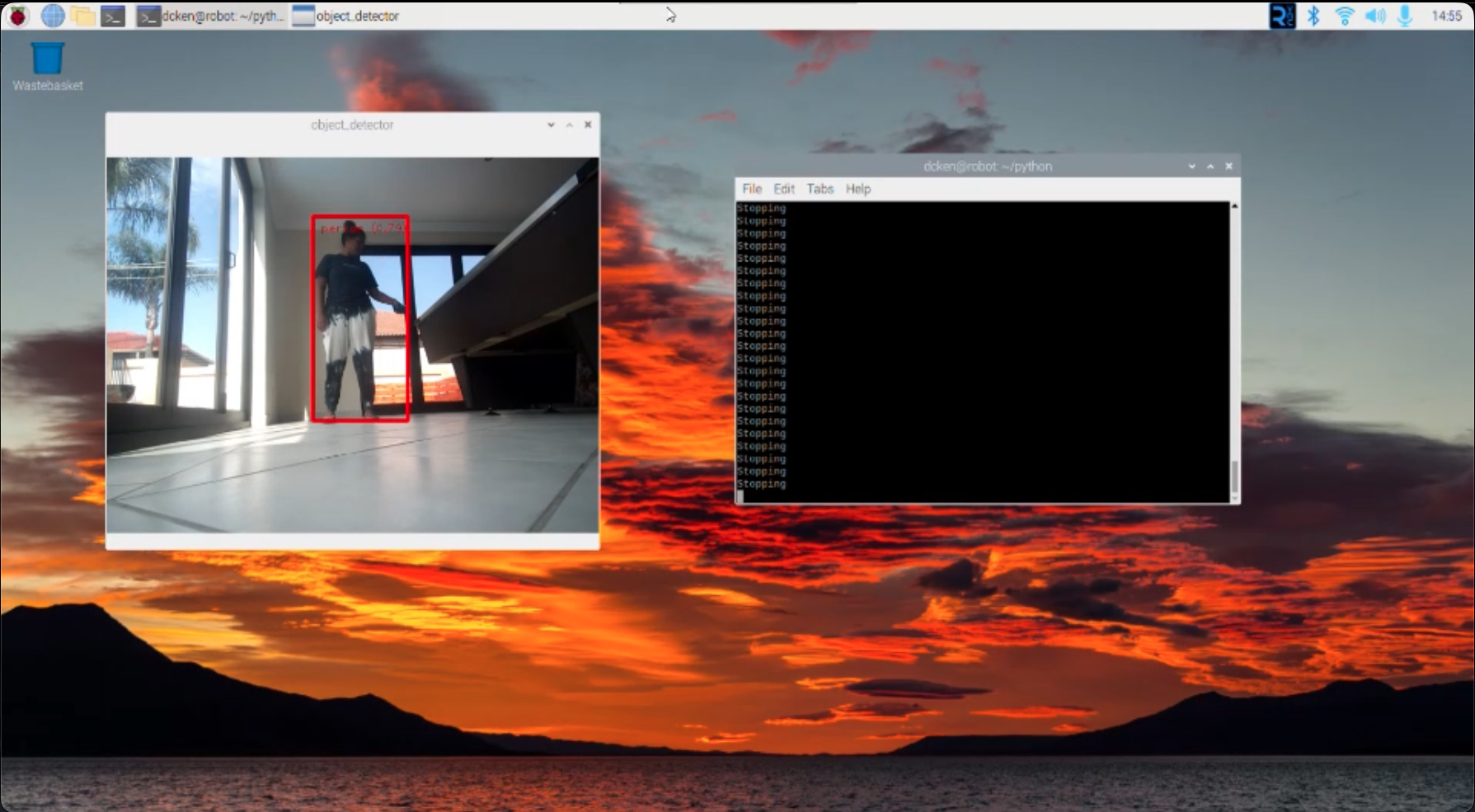 Robot detection output